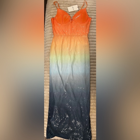 Elegant Ombre Sequin Midi Skirt